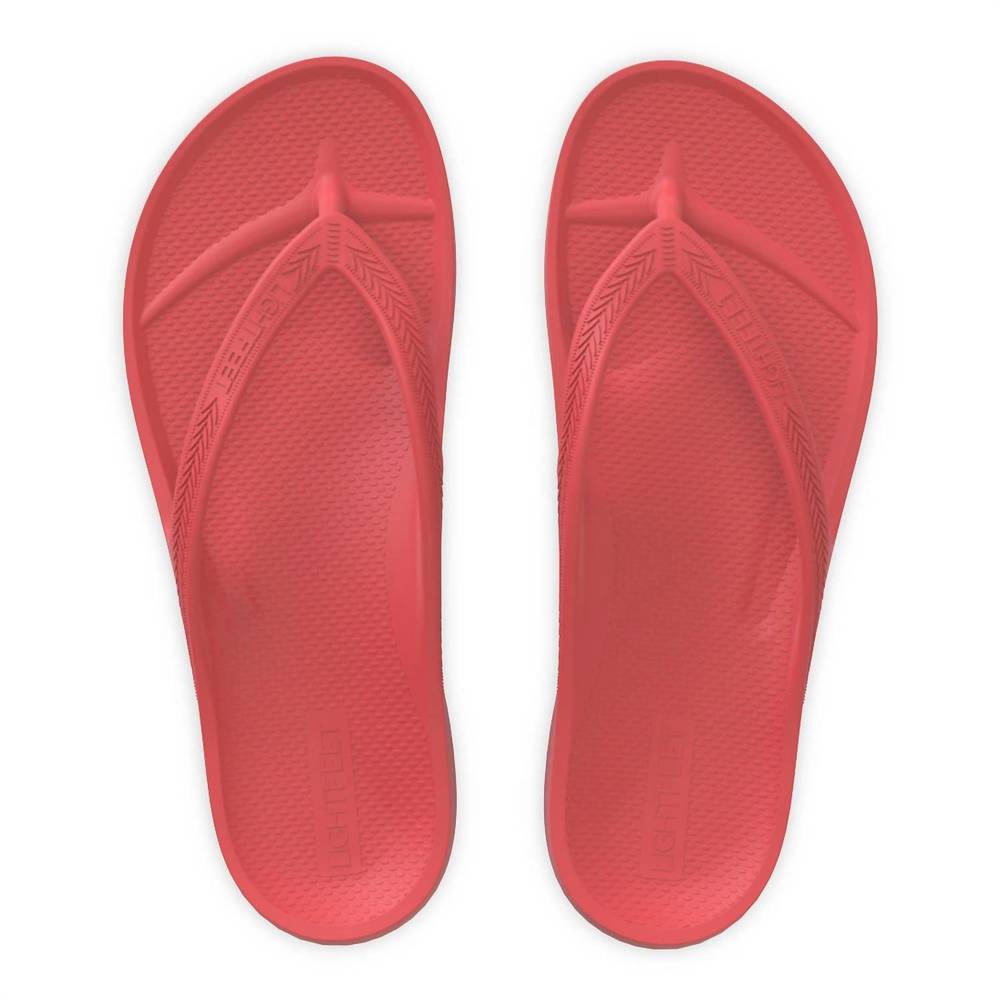 NEW LIGHTFEET women's arch support thong sandals in melon